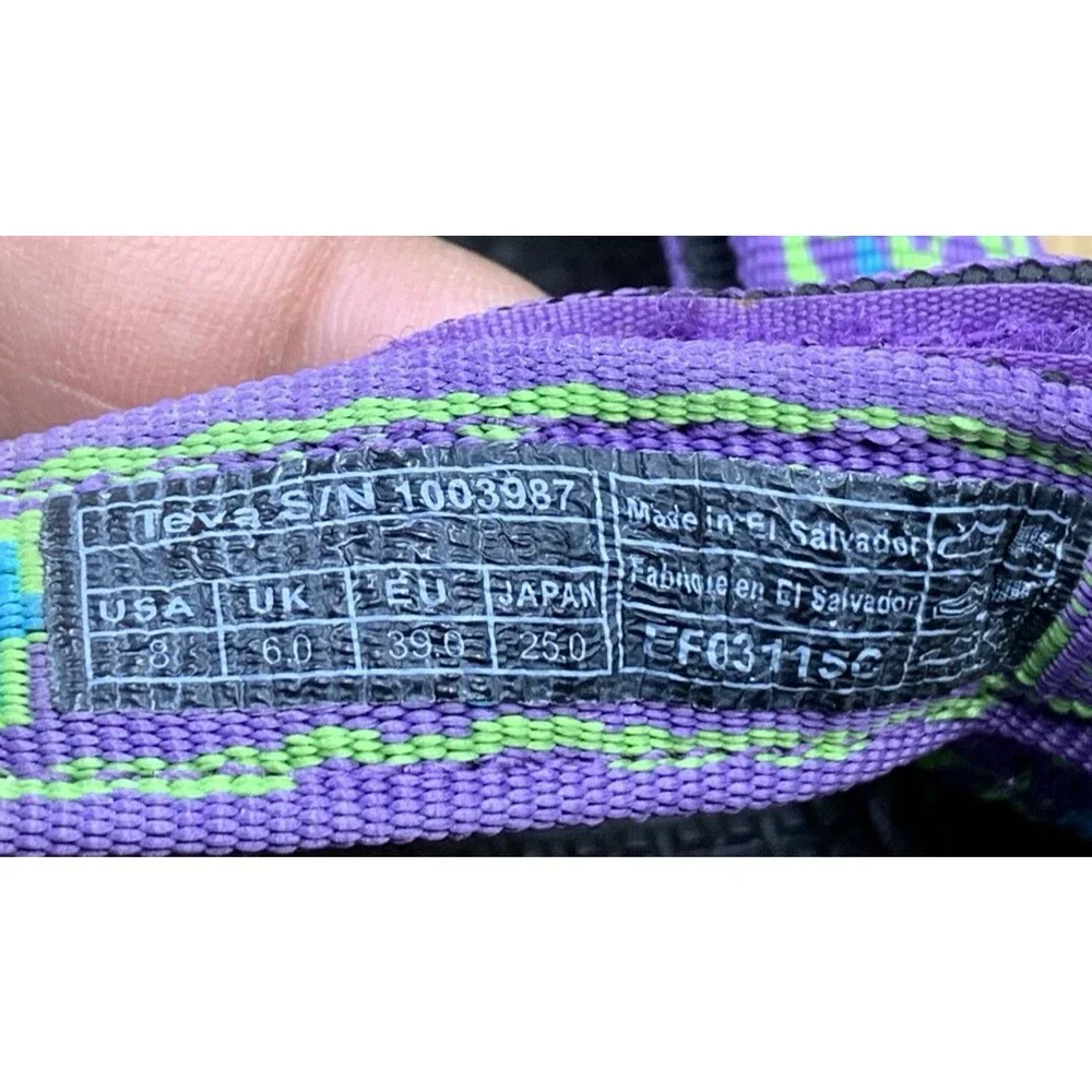 Teva Original Universal Sandals Women US 8 Purple Green Sport Hiking Water Shoes